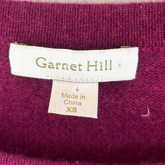 GARNET HILL 100% Cashmere Stripe Crewneck Sweater Quiet Luxury Teacher Office XS - Picture 2 of 11